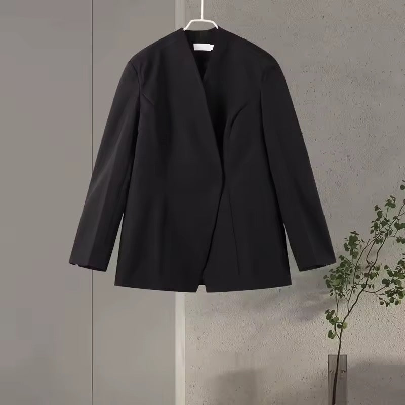 סט שני חלקים אלגנטי בלייזר וחצאית מקסי שיפון - אנסטסיה