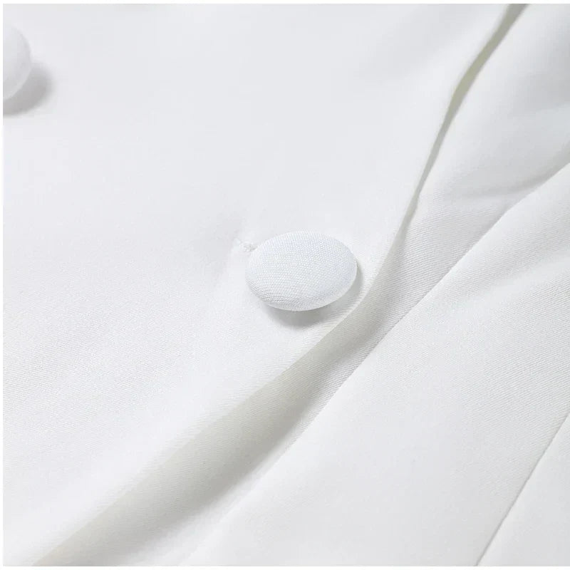 סט שני חלקים אלגנטי חצאית מידי ובלייזר בעיצוב מחויט ויוקרתי - PAS