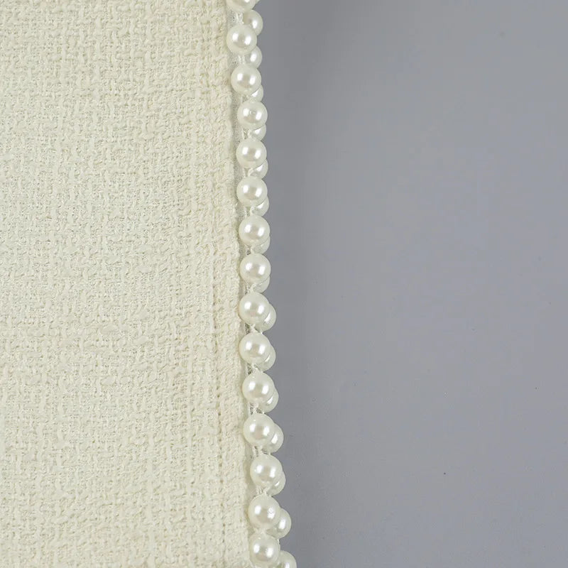 שמלת מיני סטרפלס בד ארוג + בלייזר קצר - ליאו