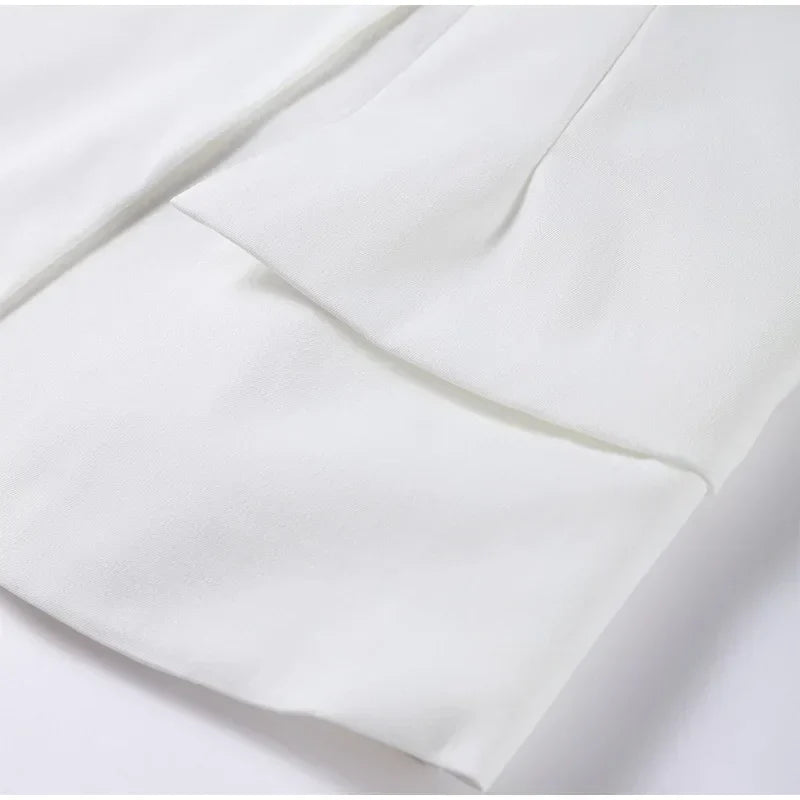 סט שני חלקים אלגנטי חצאית מידי ובלייזר בעיצוב מחויט ויוקרתי - PAS