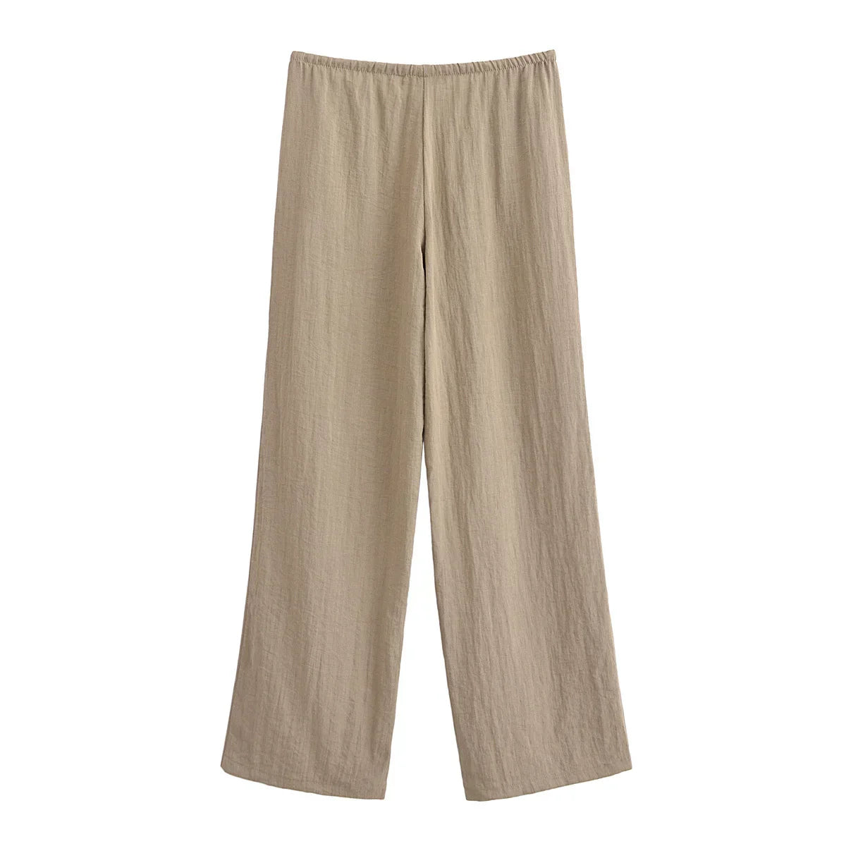 חליפת פשתן שני חלקים חולצת קשירה ומכנסיים ארוכים - אווה