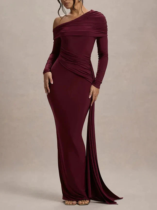 Abbey שמלת מקסי אלגנטית עם שרוולים ארוכים